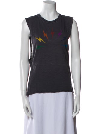 Aviator Nation Graphic Print Crew Neck Top