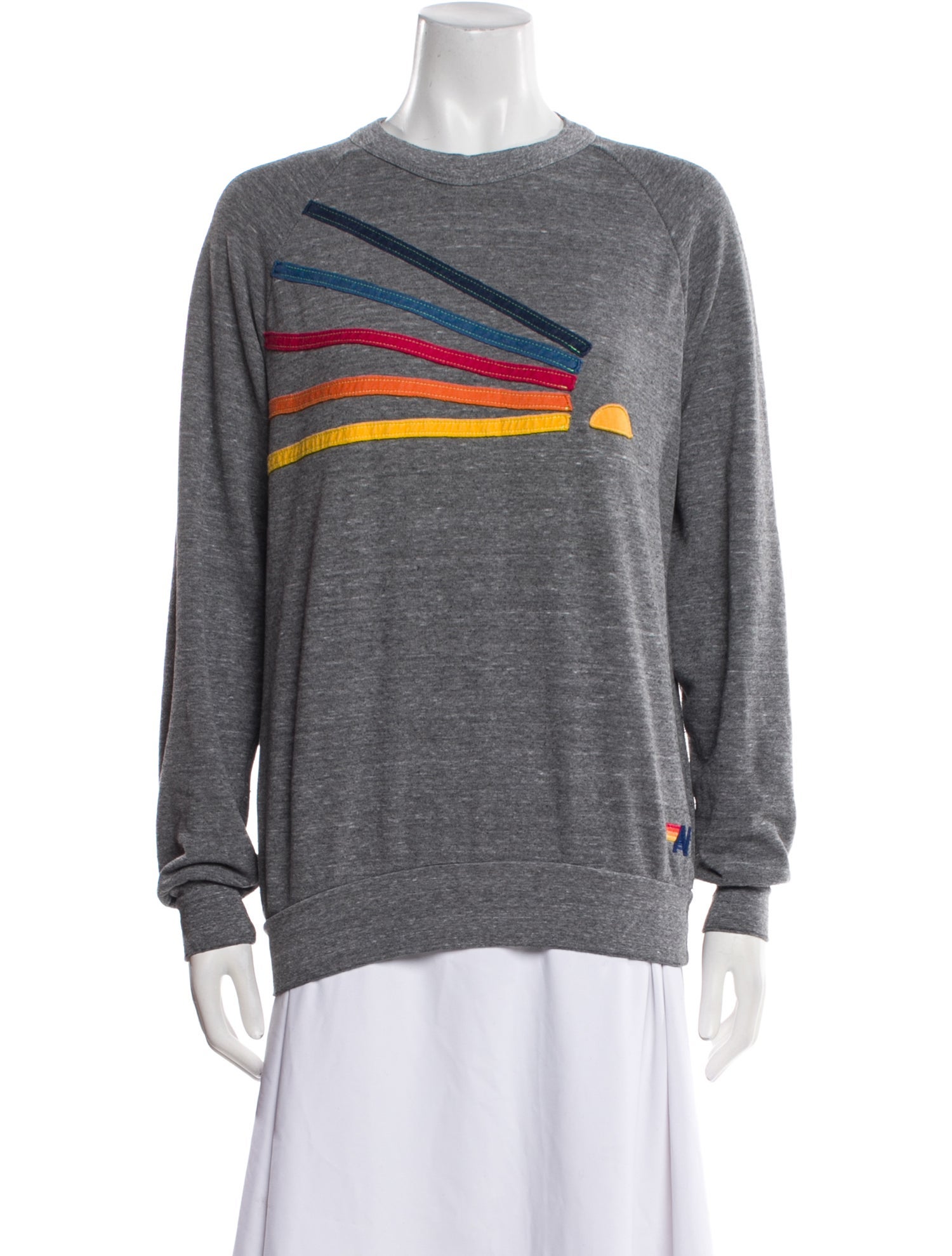 Aviator Nation Striped Embroidered Accent Pajamas