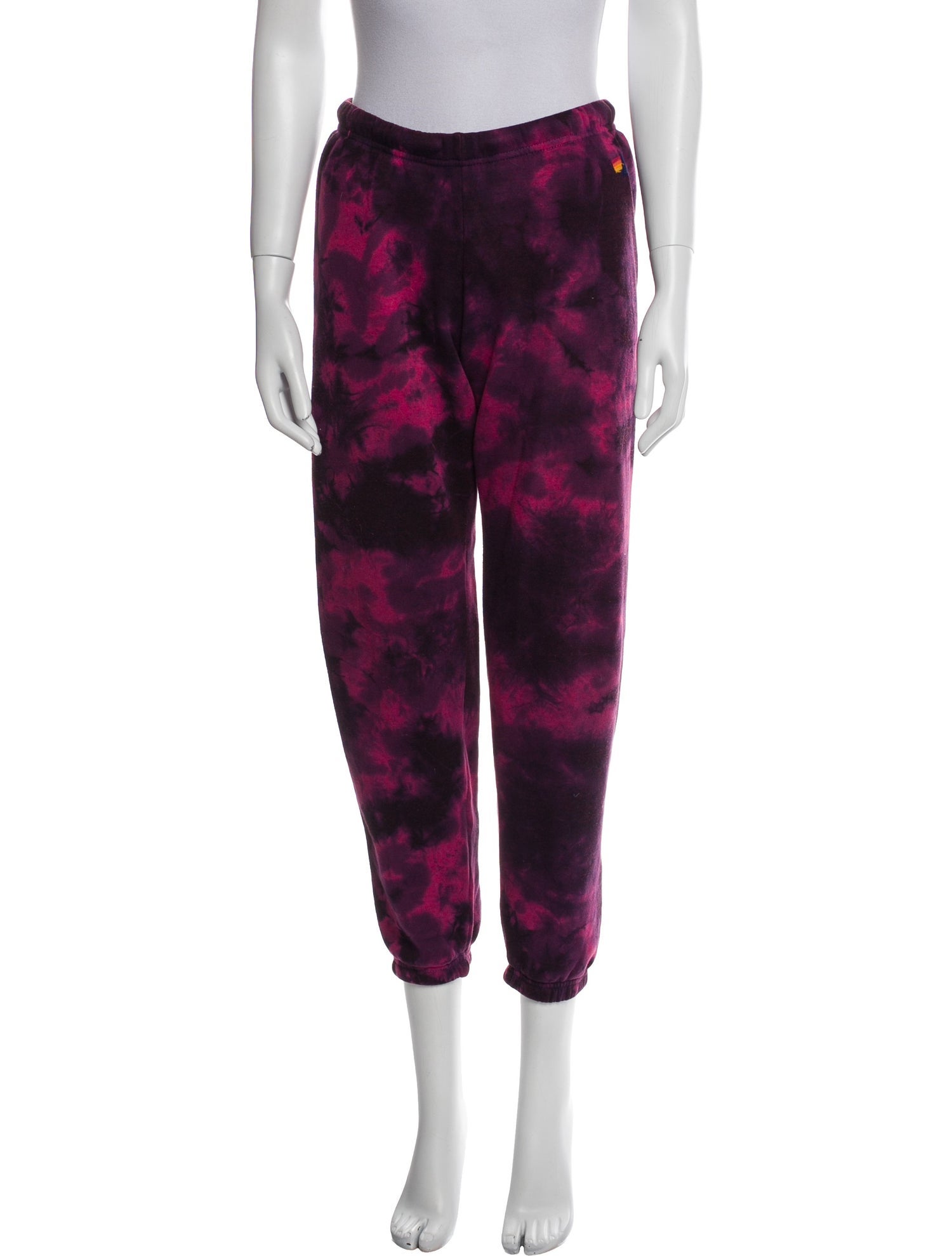 Aviator Nation Tie-Dye Print Embroidered Accent Sweatpants