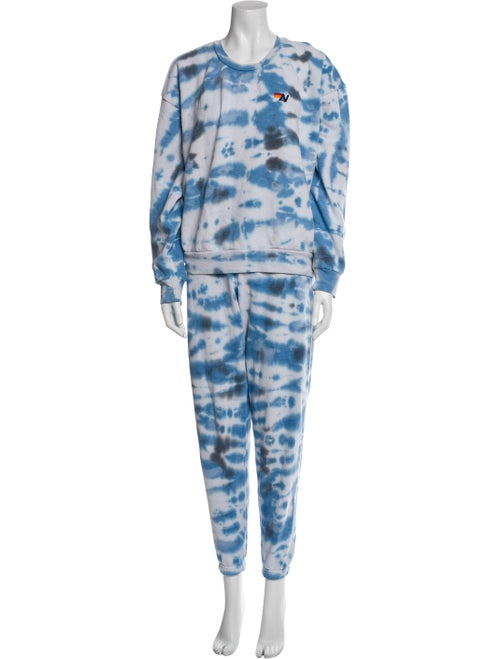 Aviator Nation Tie-Dye Print Embroidered Accent Pant Set