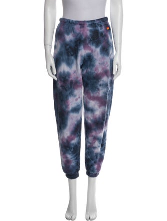 Aviator Nation Tie-Dye Print Embroidered Accent Sweatpants