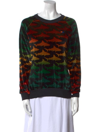 Aviator Nation Printed Bateau Neckline Sweatshirt