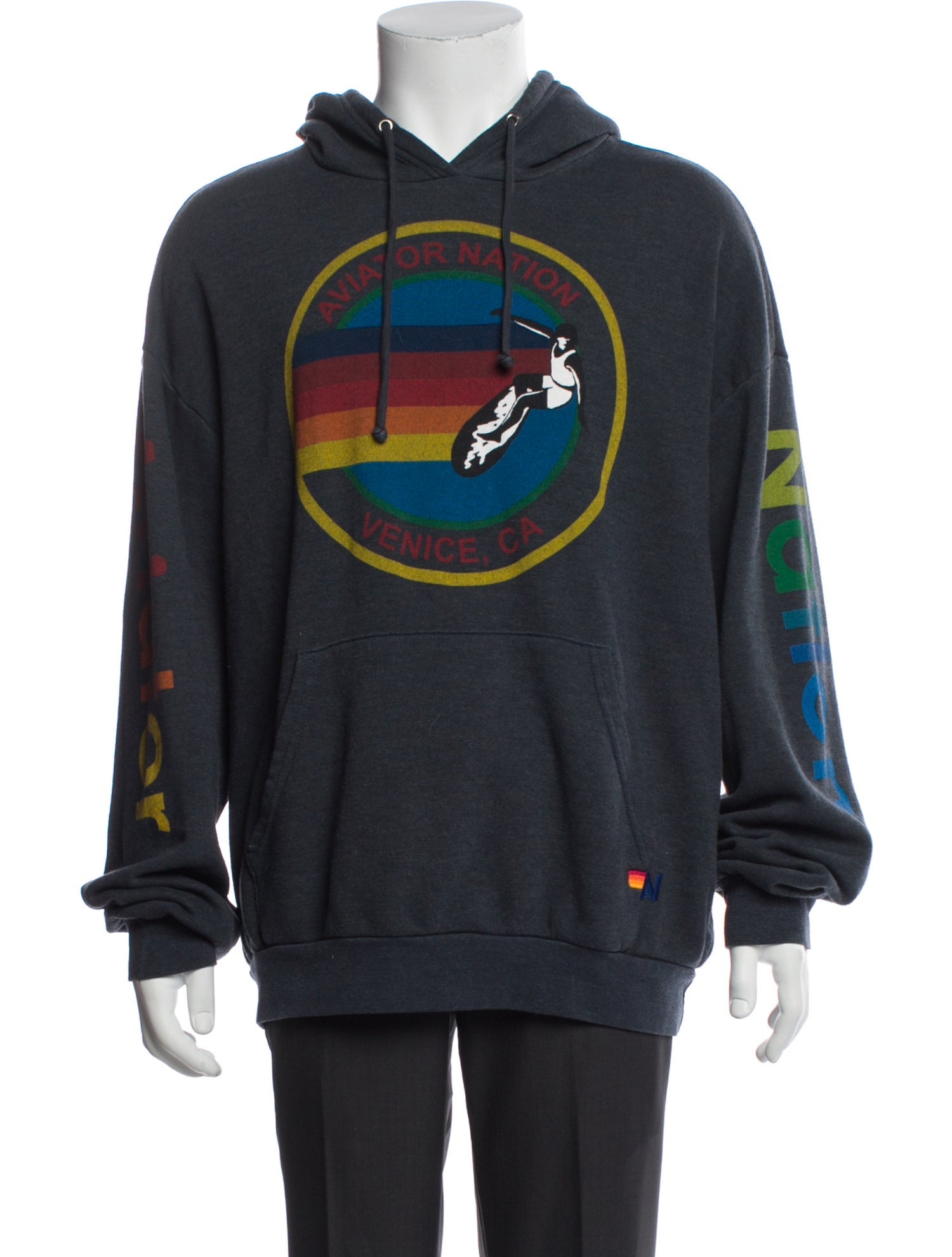 Aviator Nation Graphic Print V-Neck Hoodie