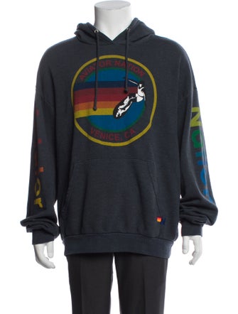 Aviator Nation Graphic Print V-Neck Hoodie