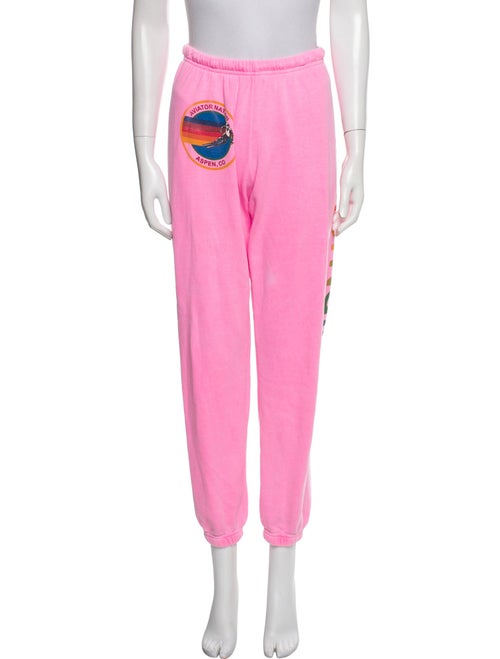 Aviator Nation Graphic Print Embroidered Accent Sweatpants