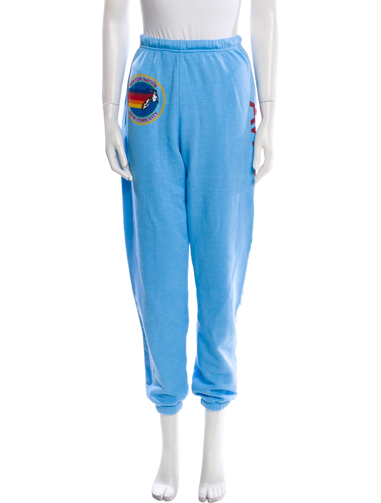 Aviator Nation Graphic Print Embroidered Accent Sweatpants