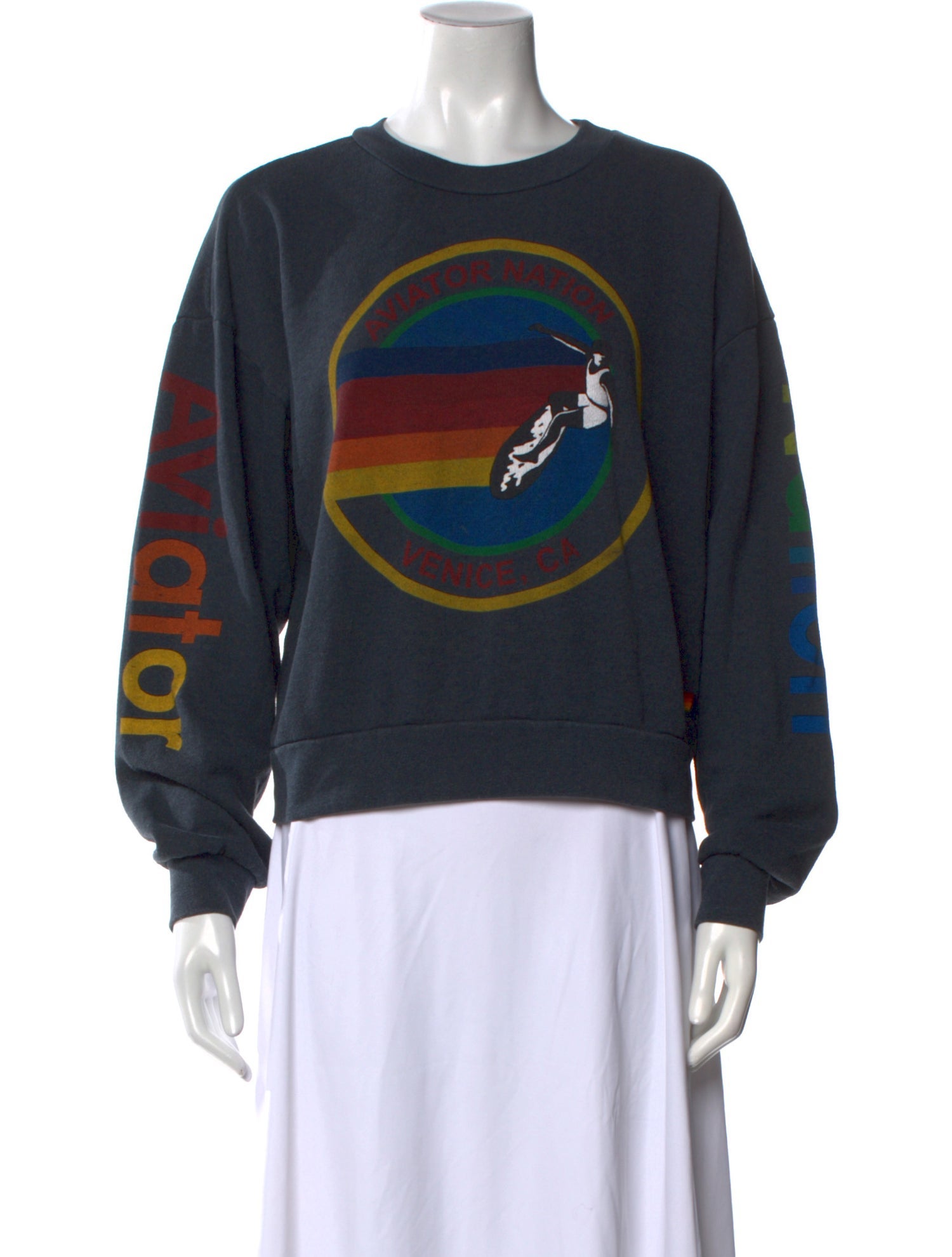 Aviator Nation Graphic Print Crew Neck Sweatshirt