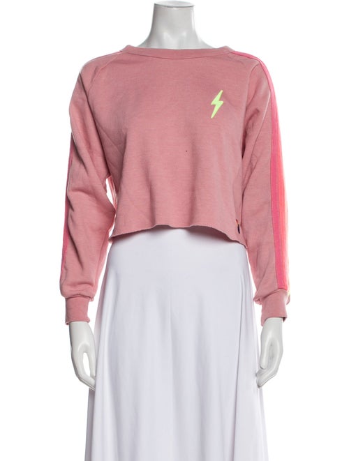 Aviator Nation Bateau Neckline Long Sleeve Crop Top