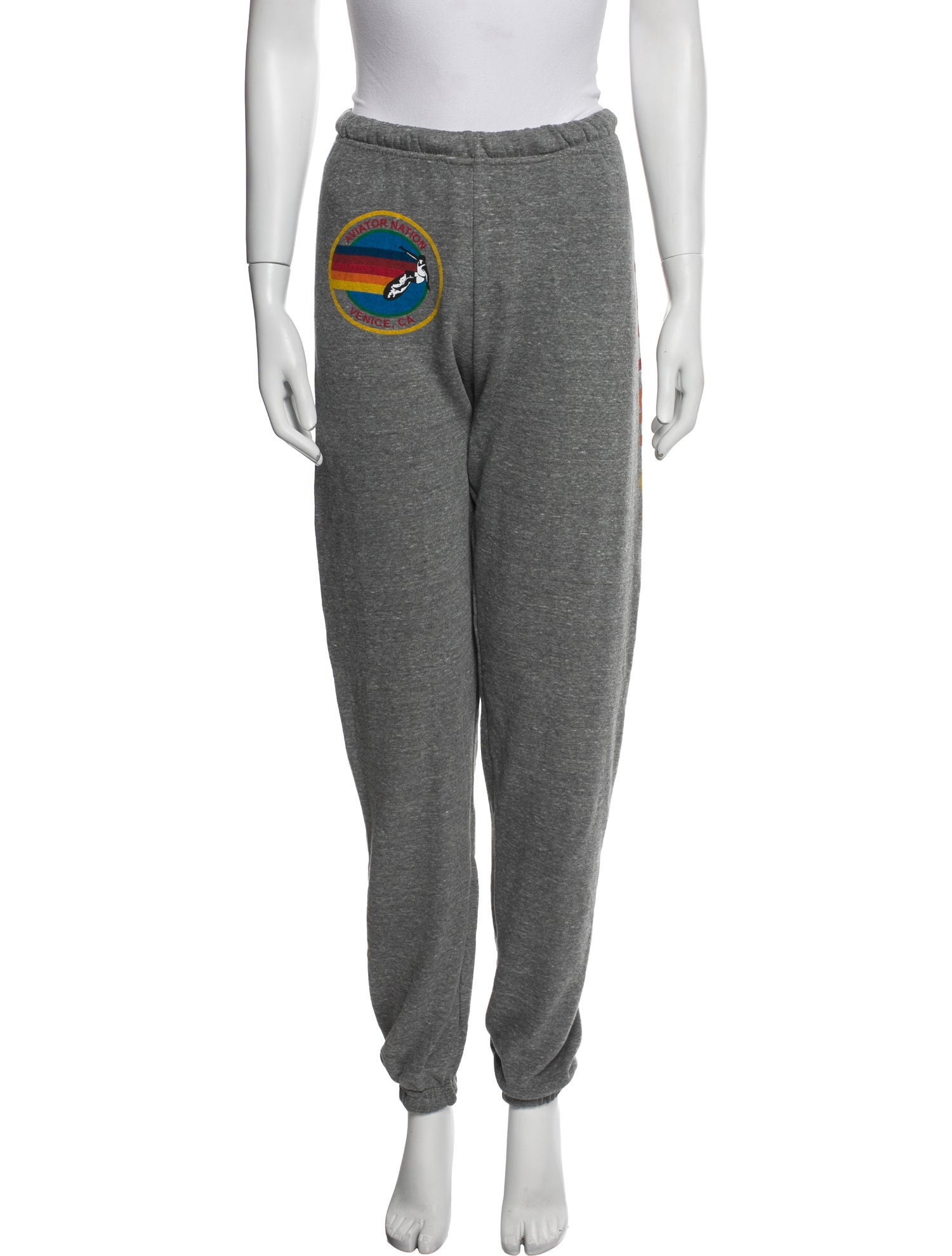 Aviator Nation Graphic Print Embroidered Accent Sweatpants