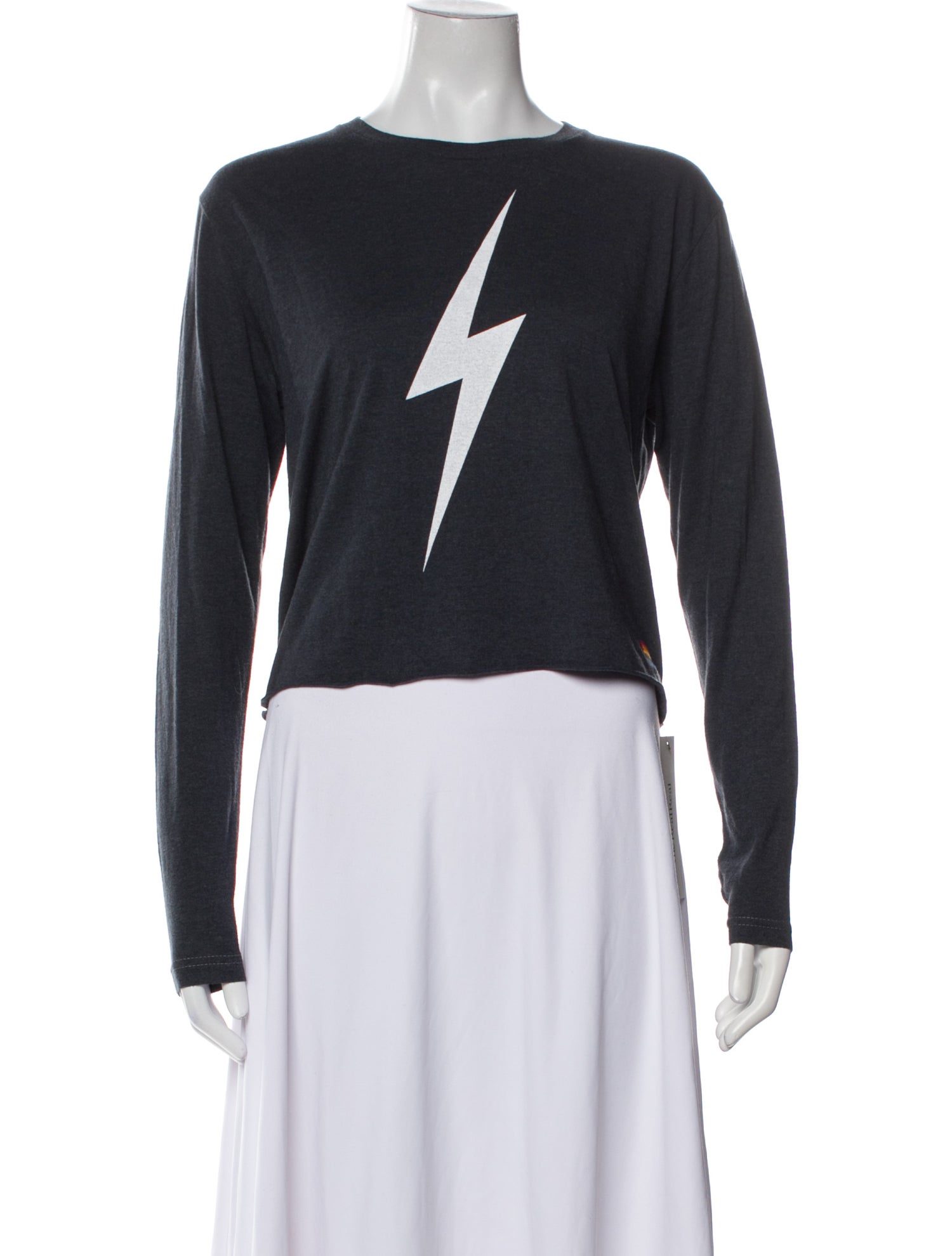 Aviator Nation Graphic Print Scoop Neck Crop Top