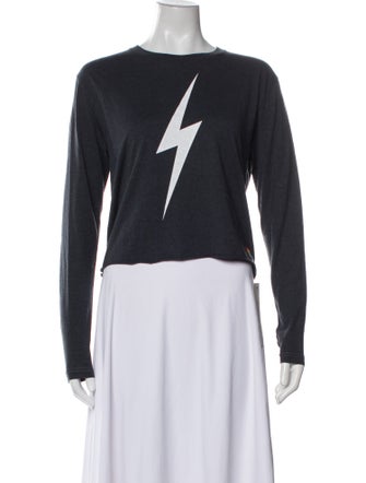 Aviator Nation Graphic Print Scoop Neck Crop Top