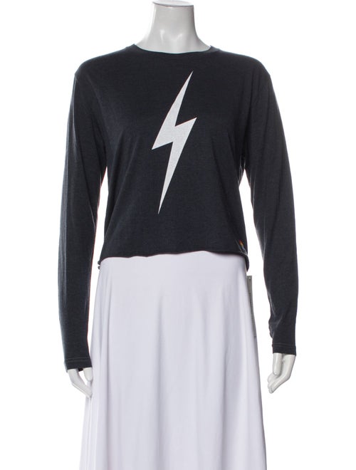 Aviator Nation Graphic Print Scoop Neck Crop Top