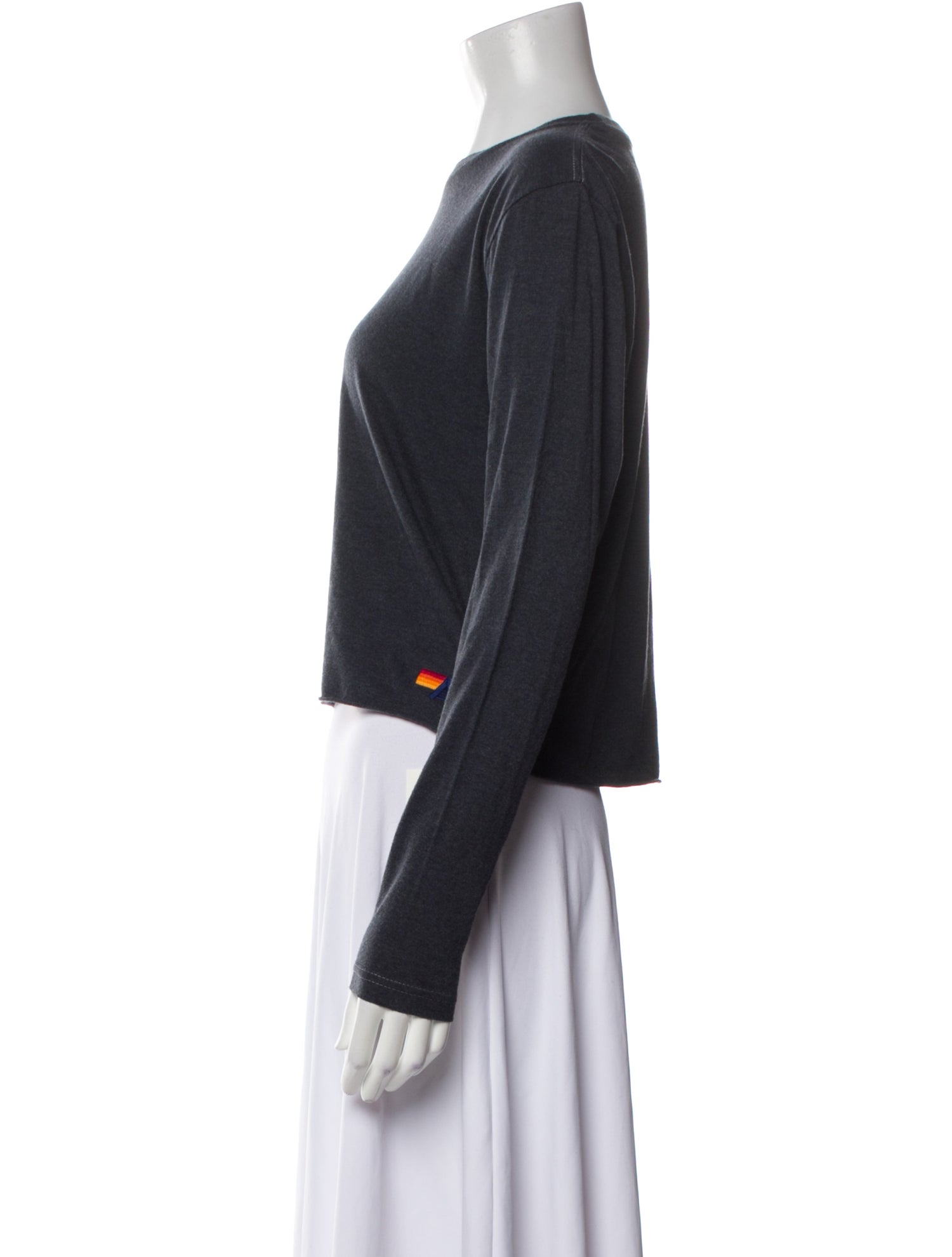 Aviator Nation Graphic Print Scoop Neck Crop Top