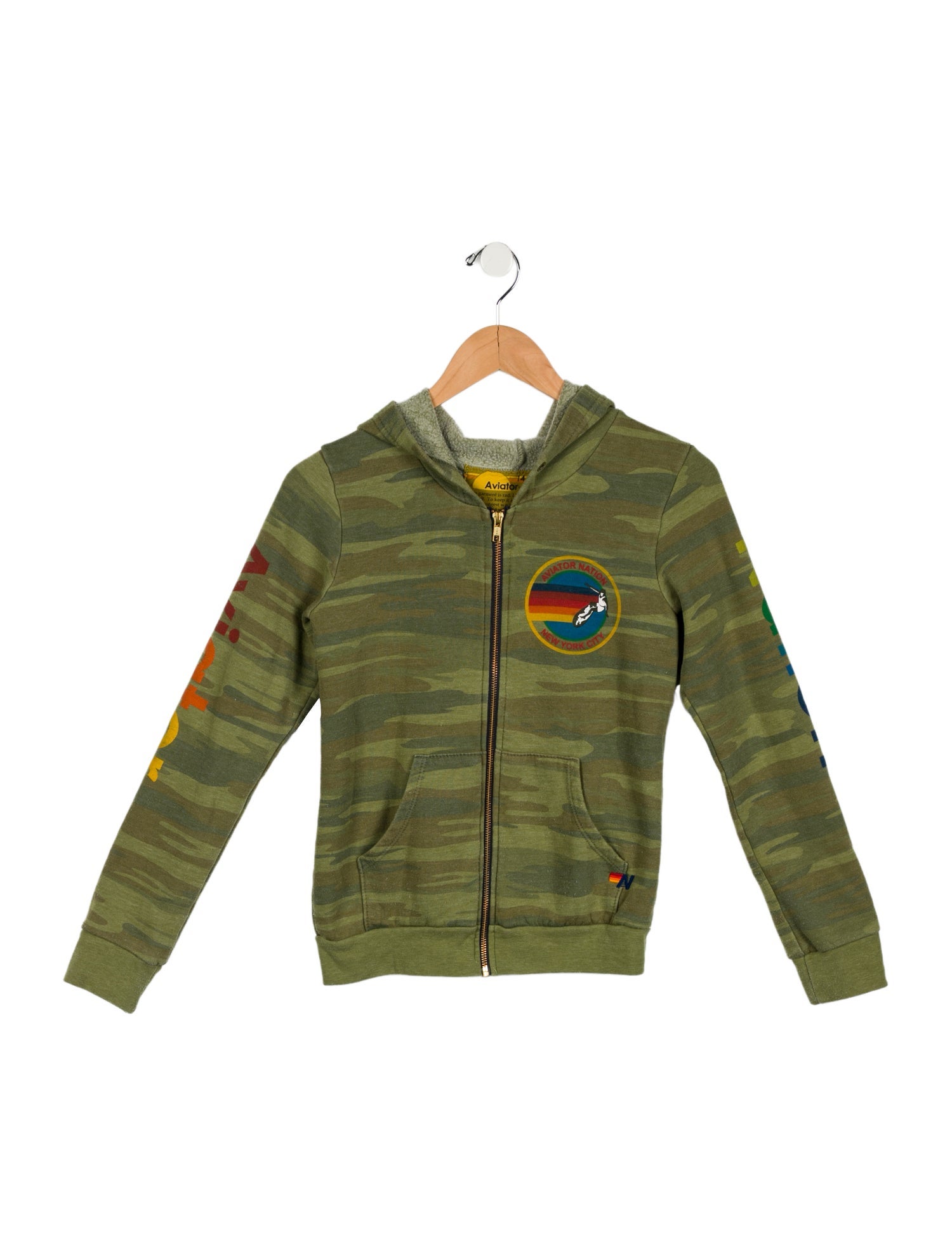 Aviator Nation Kids' Camouflage Zip Up Sweatshirt