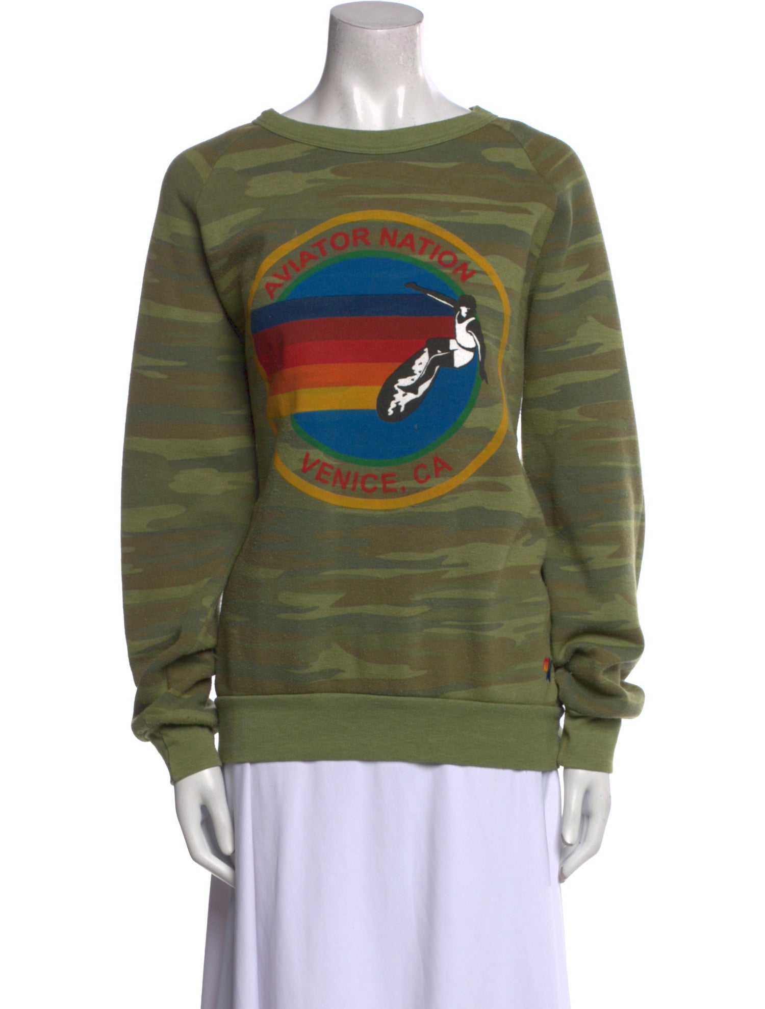Aviator Nation Graphic Print Scoop Neck Sweatshirt