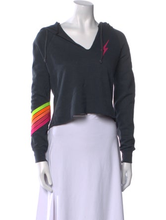 Aviator Nation Graphic Print V-Neck Crop Top