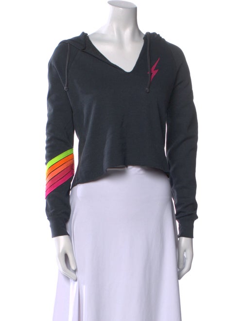 Aviator Nation Graphic Print V-Neck Crop Top