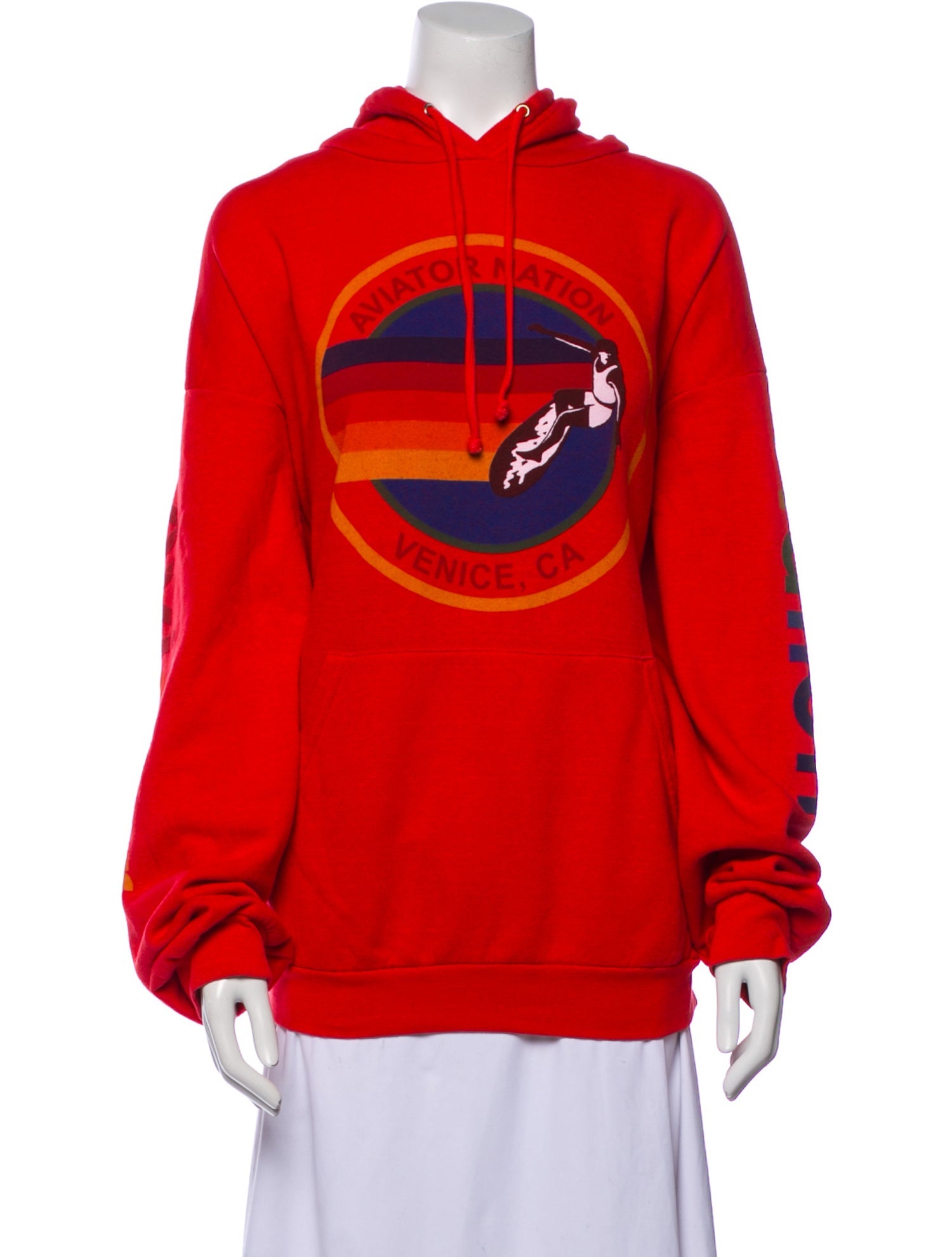 Aviator Nation Graphic Print Crew Neck Sweater