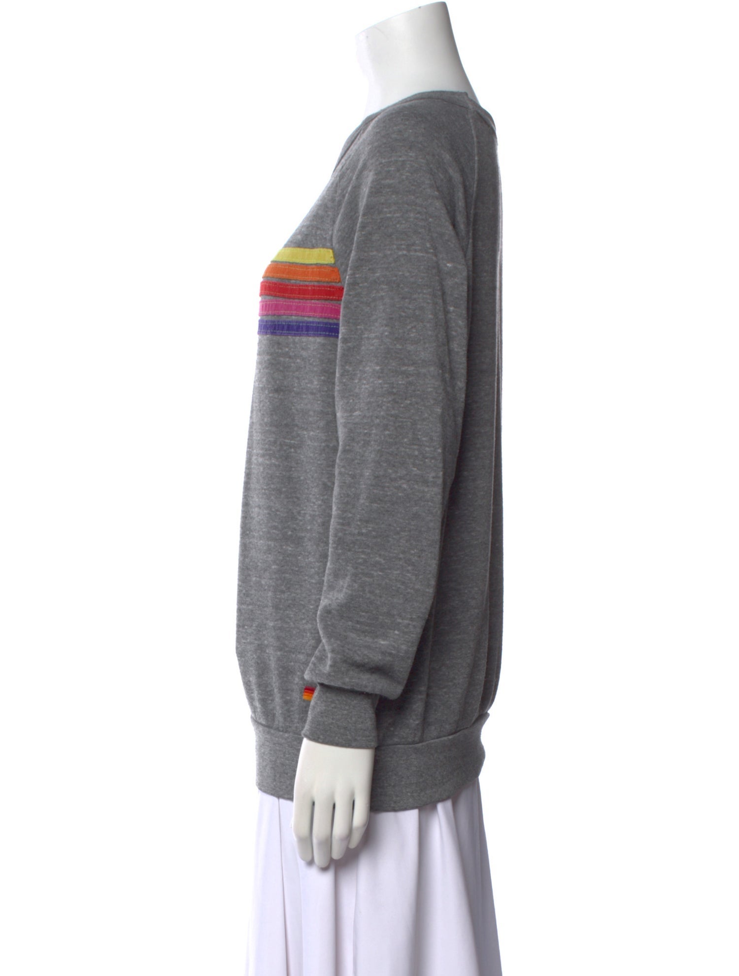 Aviator Nation Striped Crew Neck Sweatshirt