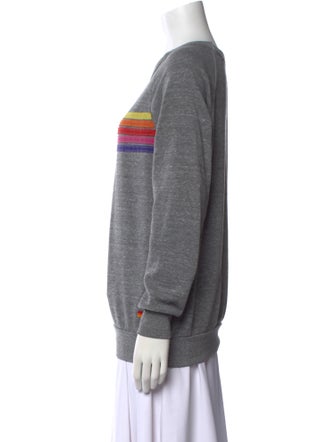 Aviator Nation Striped Crew Neck Sweatshirt