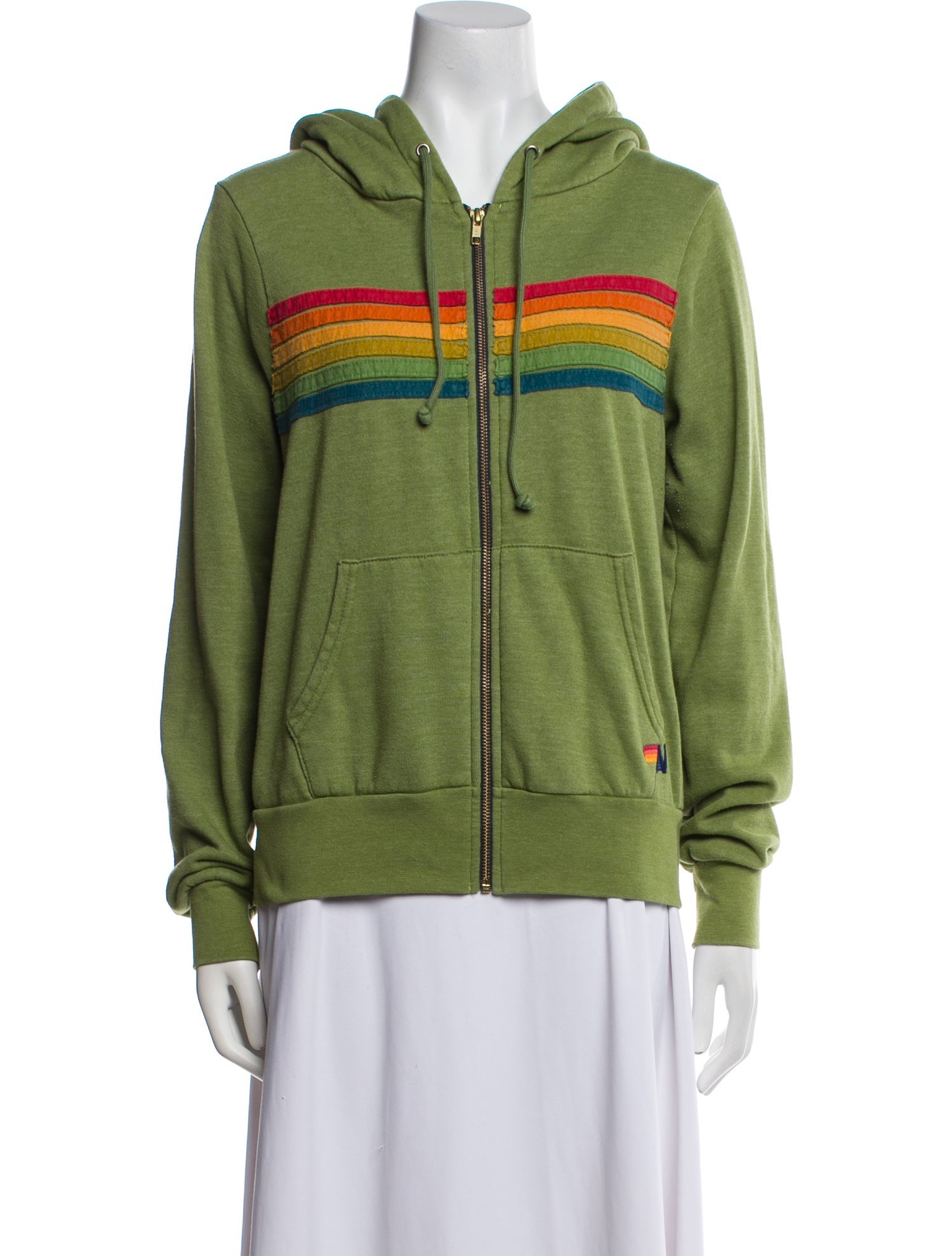 Aviator Nation Striped Crew Neck Sweatshirt