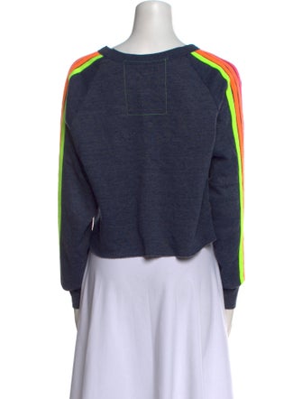 Aviator Nation Graphic Print Bateau Neckline Crop Top