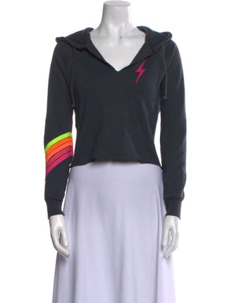 Aviator Nation Printed V-Neck Crop Top