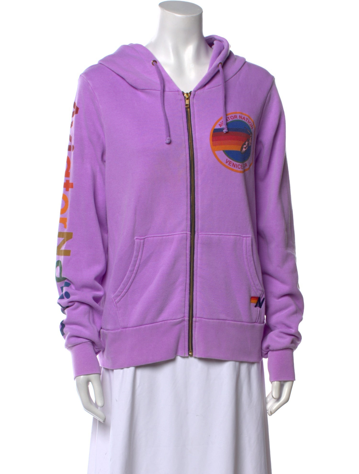 Aviator Nation Graphic Print V-Neck Sweatshirt