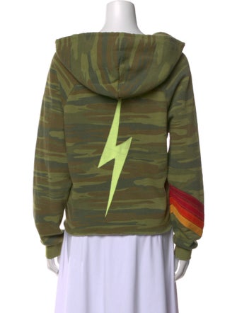 Aviator Nation Camouflage Print V-Neck Sweatshirt