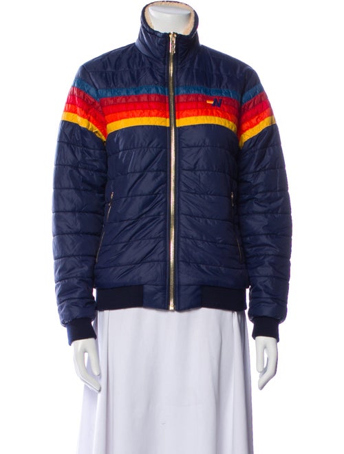 Aviator Nation Nylon Striped Bomber Jacket