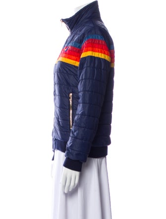 Aviator Nation Nylon Striped Bomber Jacket