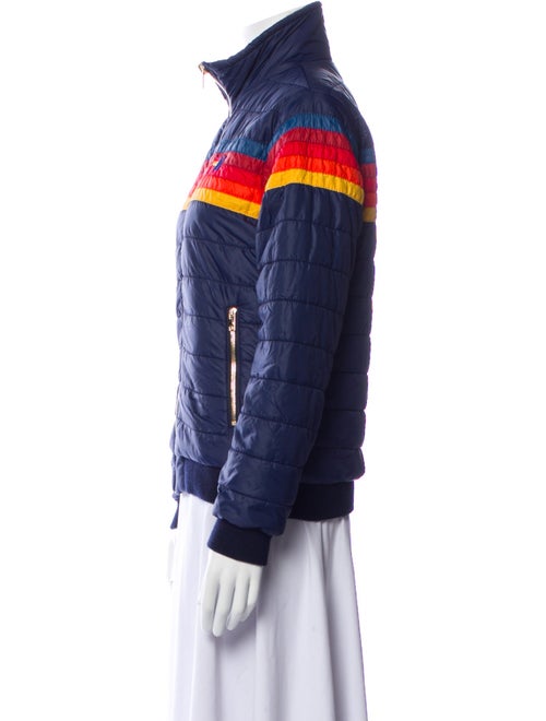 Aviator Nation Nylon Striped Bomber Jacket