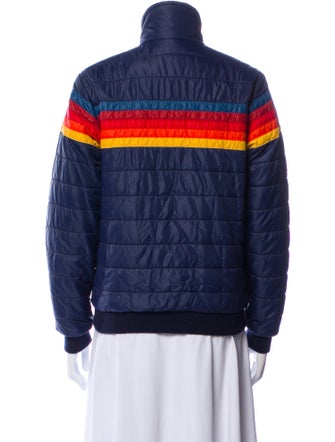 Aviator Nation Nylon Striped Bomber Jacket