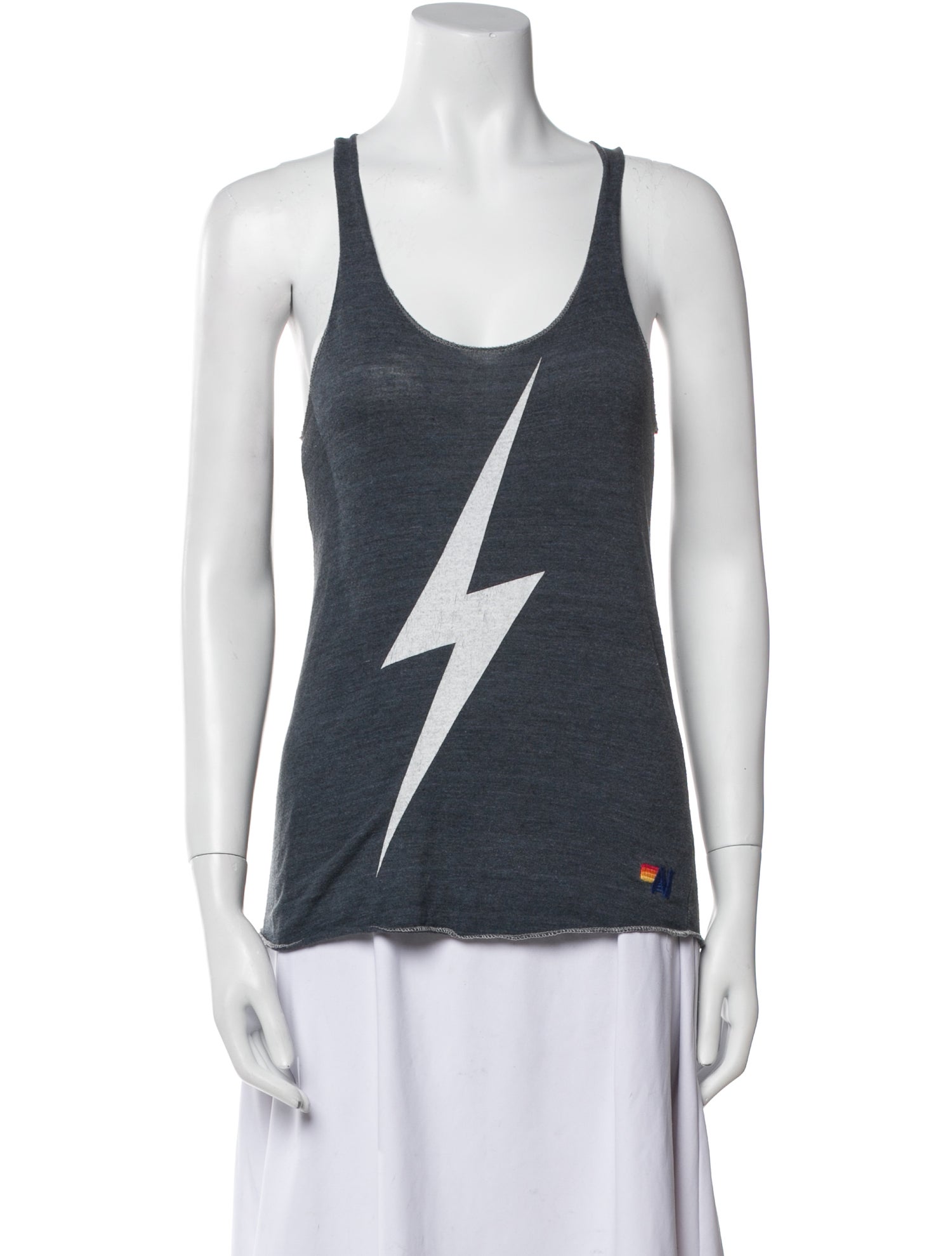 Aviator Nation Graphic Print Scoop Neck Top