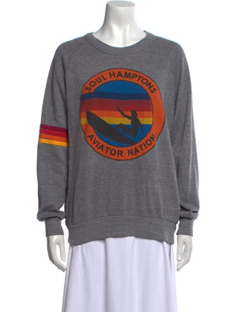 Aviator Nation Graphic Print Crew Neck Sweatshirt