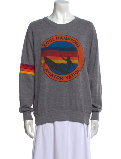 Aviator Nation Graphic Print Crew Neck Sweatshirt