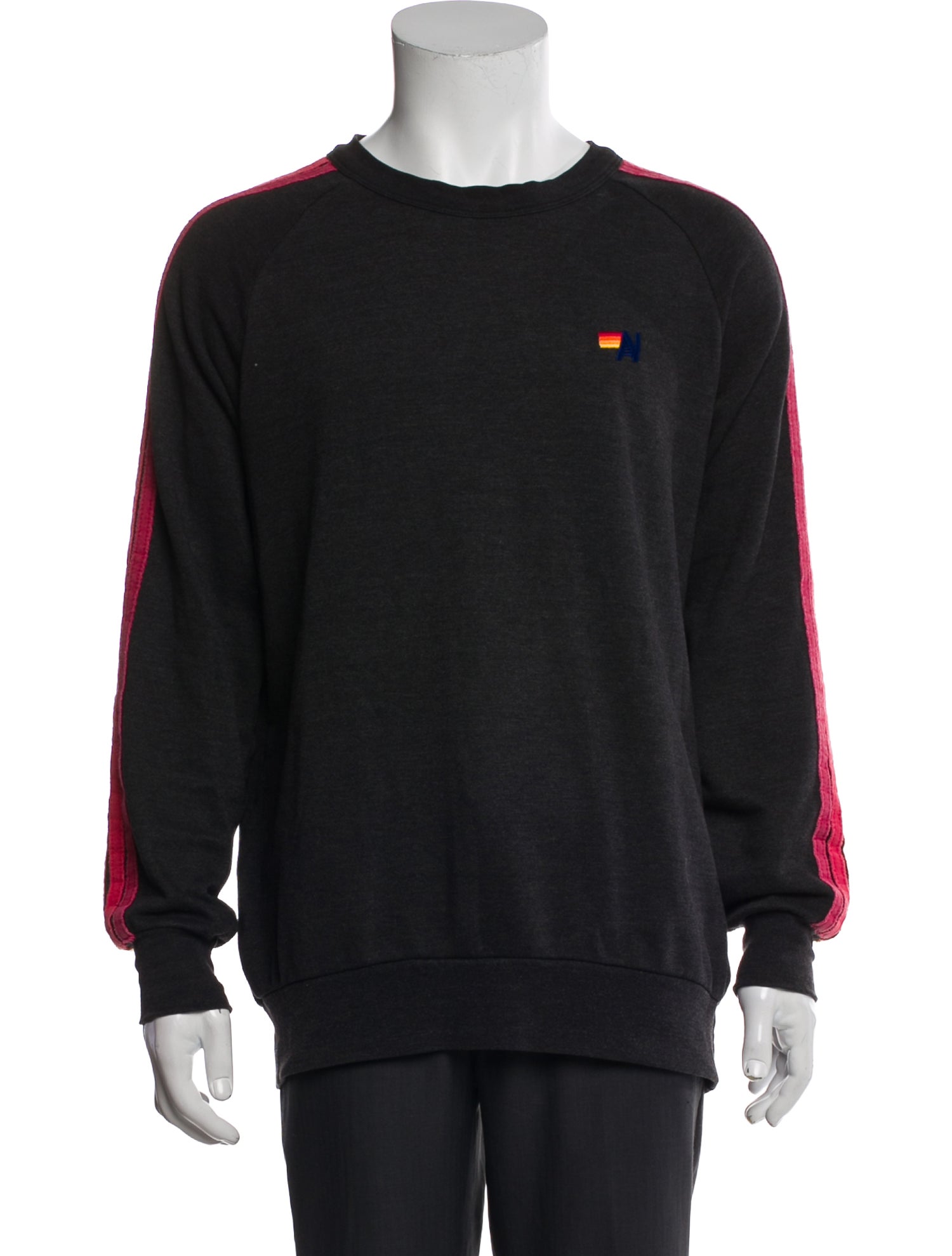 Aviator Nation Striped Crew Neck Sweatshirt