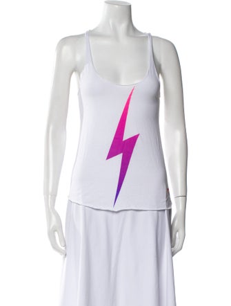 Aviator Nation Graphic Print Scoop Neck Top