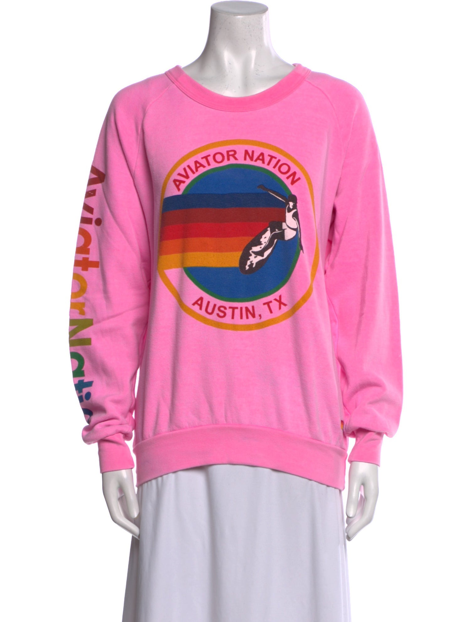 Aviator Nation Graphic Print Crew Neck Sweatshirt