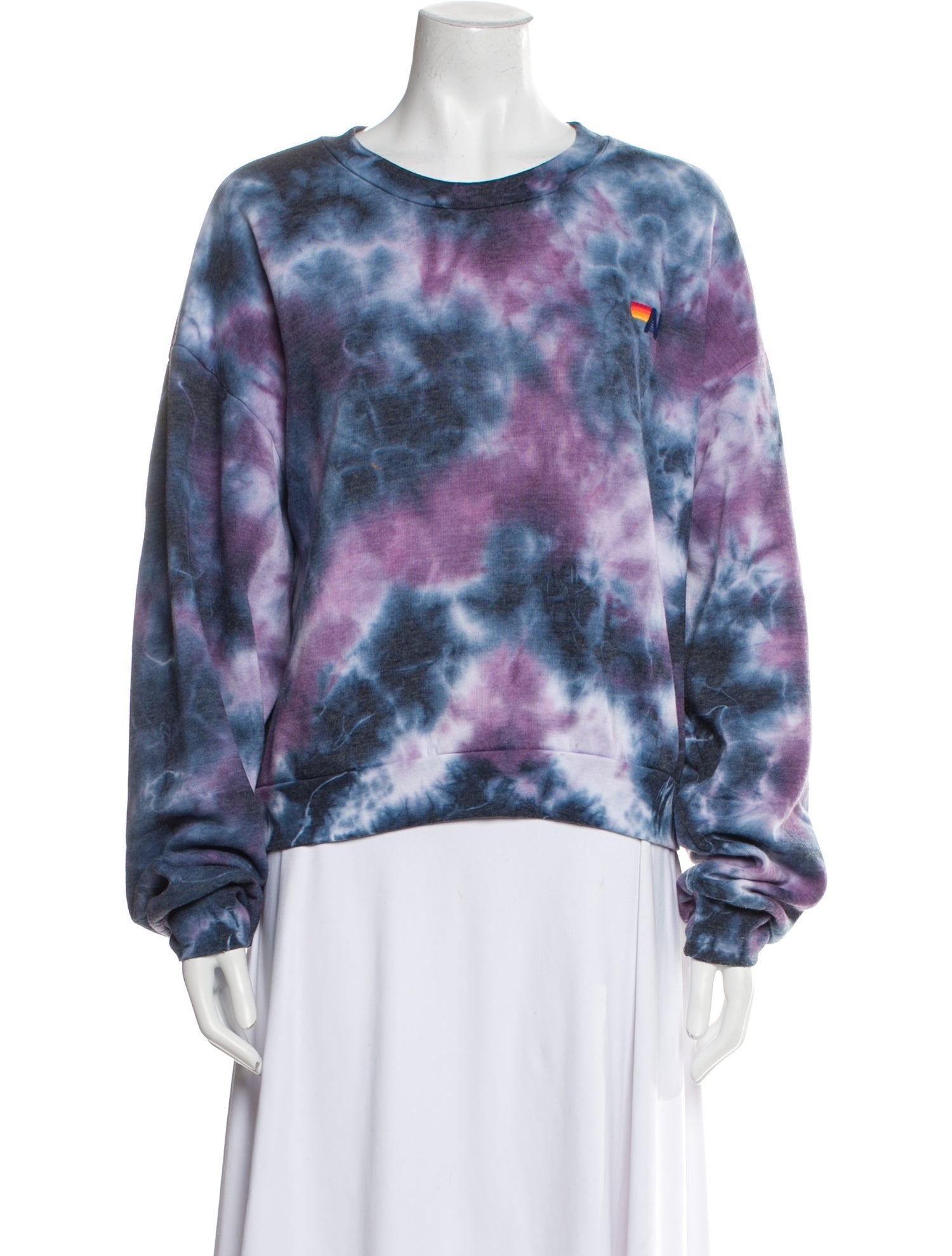 Aviator Nation Tie-Dye Print Scoop Neck Sweatshirt