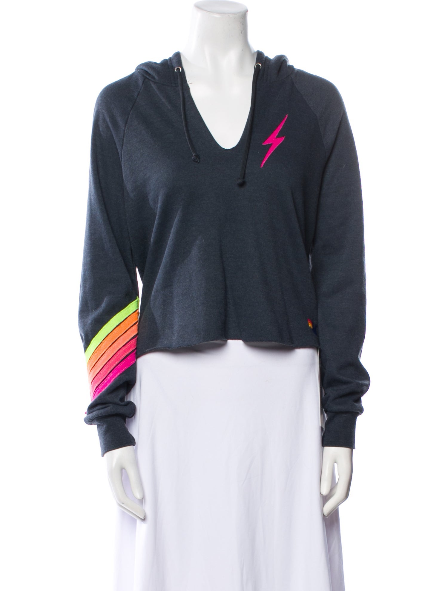 Aviator Nation Graphic Print V-Neck Crop Top