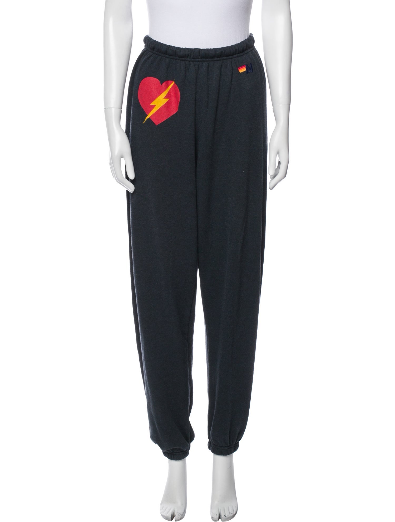 Aviator Nation Graphic Print Embroidered Accent Sweatpants