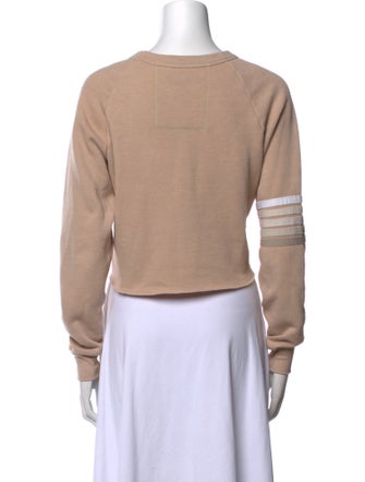 Aviator Nation Scoop Neck Long Sleeve Crop Top