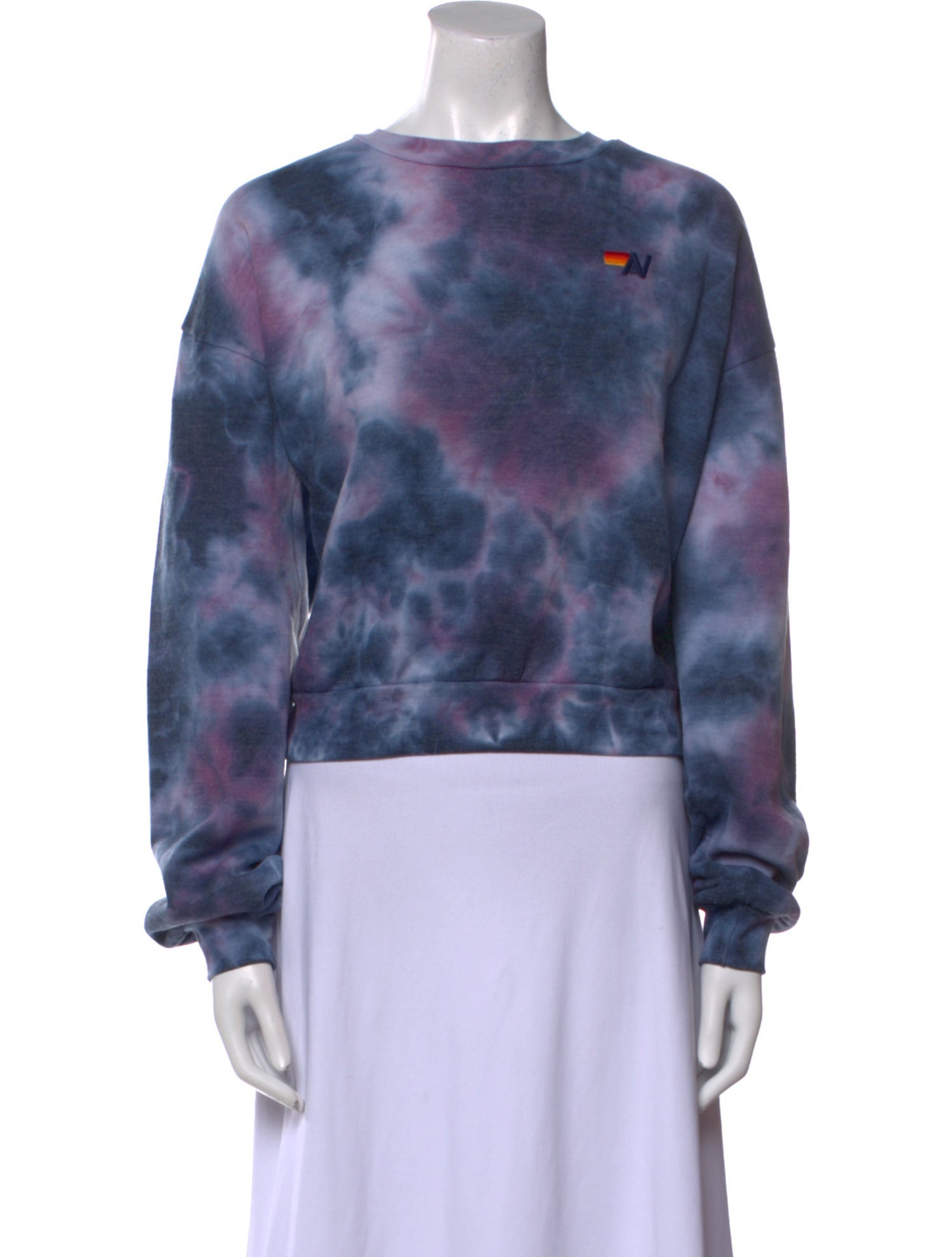 Aviator Nation Tie-Dye Print Scoop Neck Sweatshirt