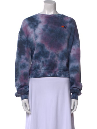 Aviator Nation Tie-Dye Print Scoop Neck Sweatshirt