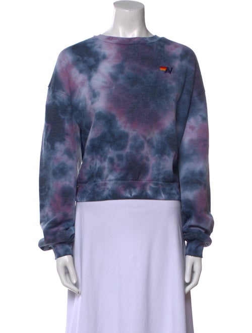 Aviator Nation Tie-Dye Print Scoop Neck Sweatshirt