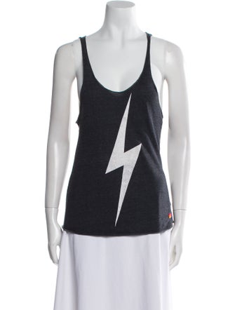 Aviator Nation Graphic Print Scoop Neck Top