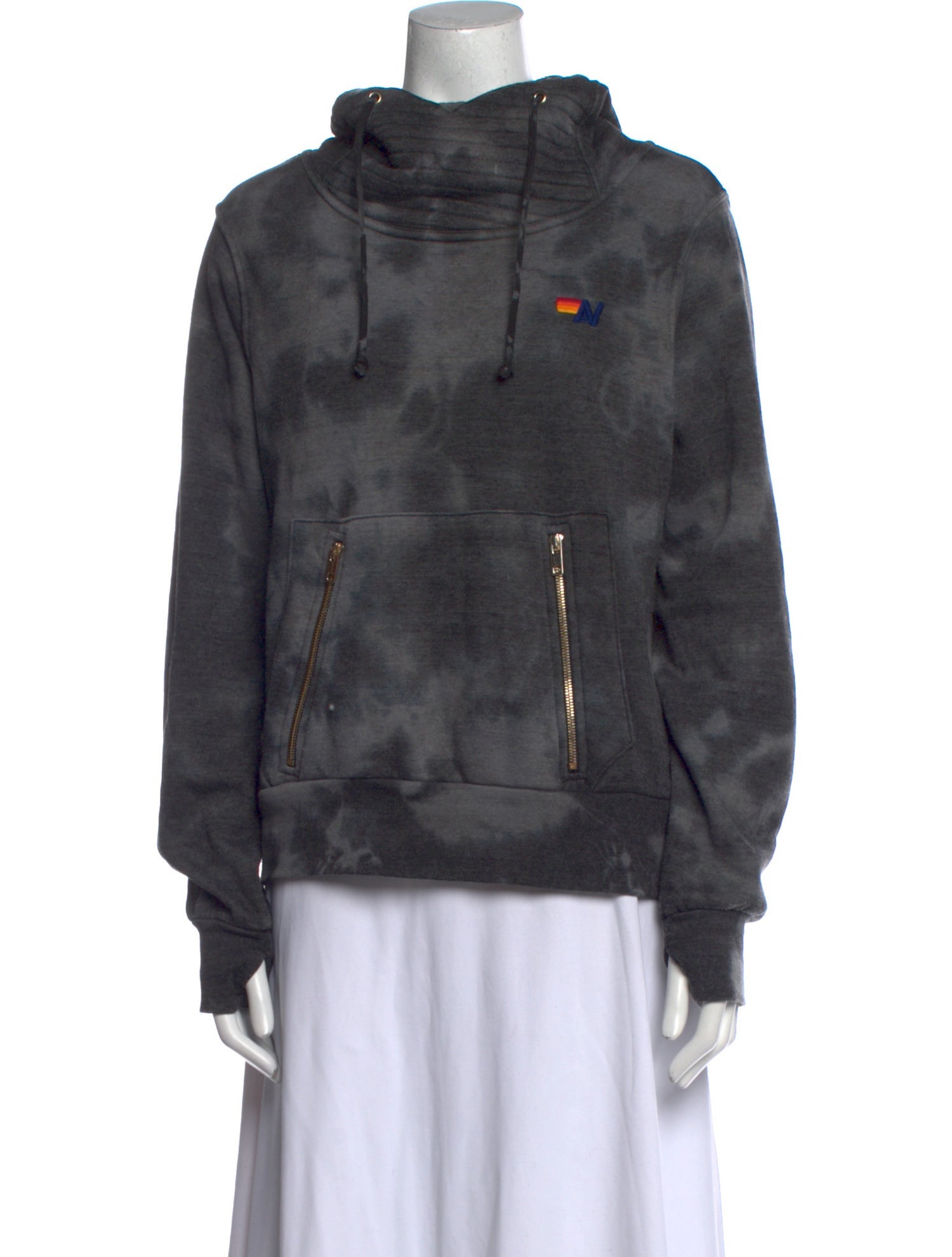 Aviator Nation Tie-Dye Print Mock Neck Sweatshirt