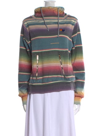 Aviator Nation Striped Mock Neck Sweatshirt