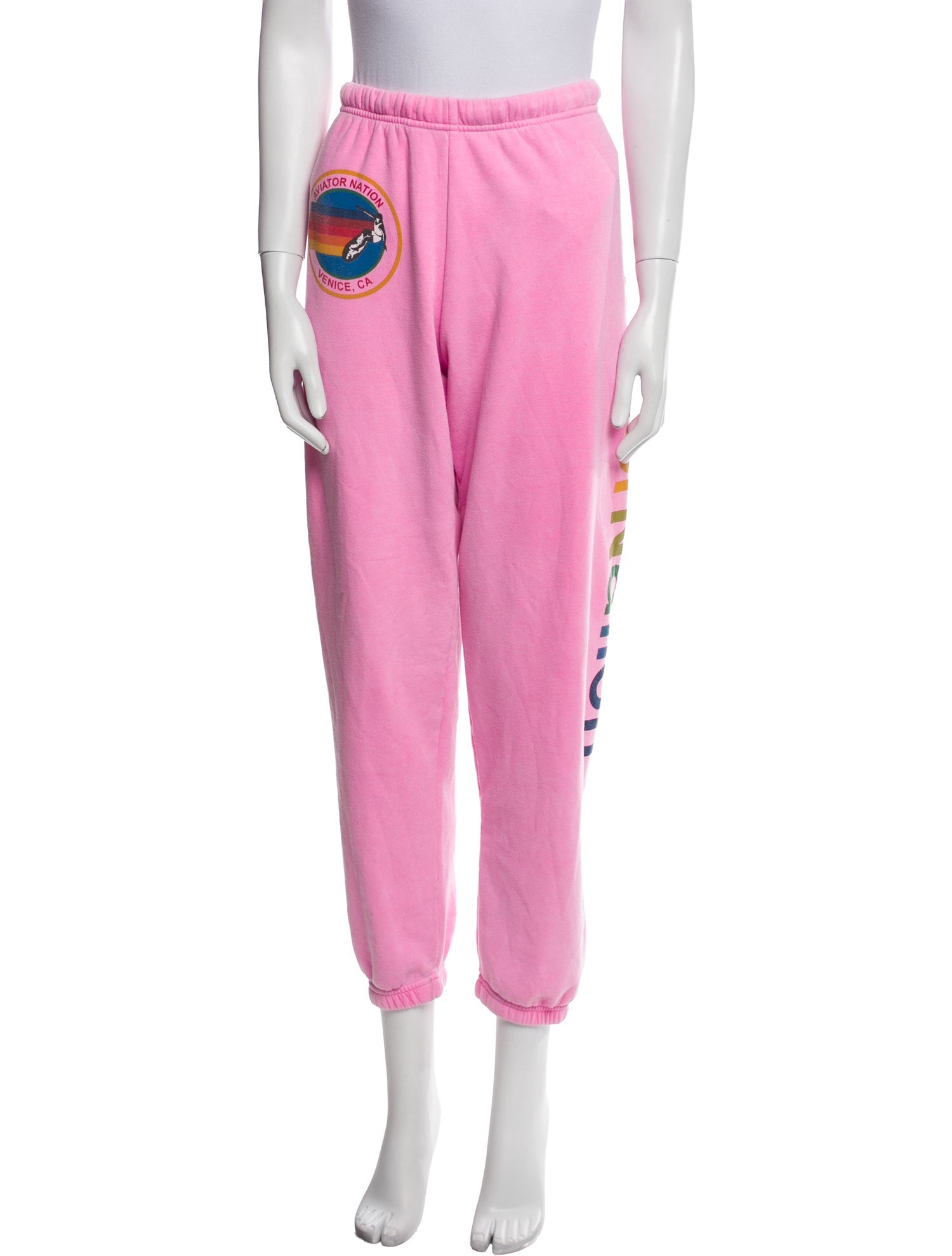 Aviator Nation Graphic Print Embroidered Accent Sweatpants